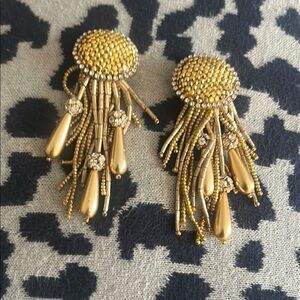 Elegant Gold Beaded Earrings
